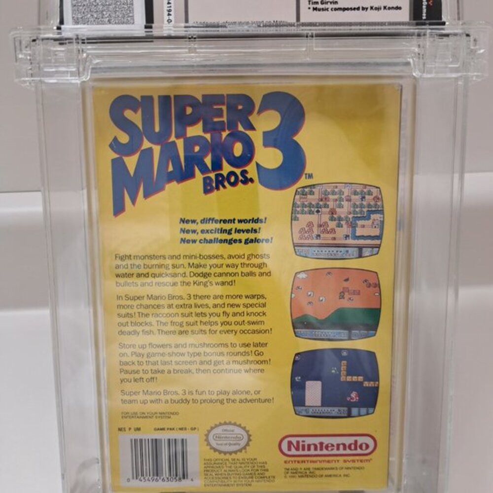 CIB Nintendo NES Super Mario Bros. 3 Graded WATA 7.5 Cracked Case - Picture 3 of 6
